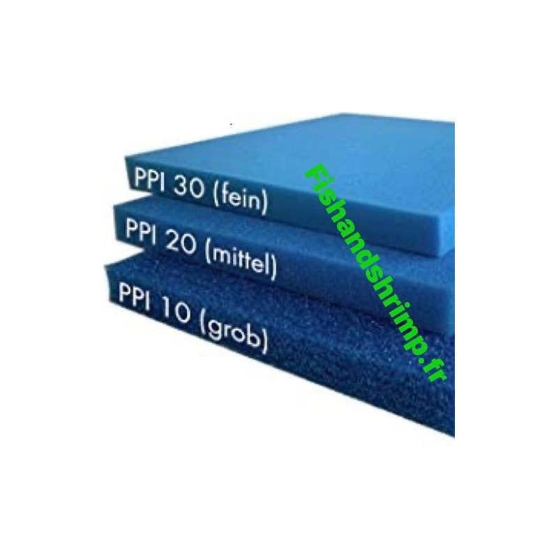 Mousse de filtration bleue 30 PPi